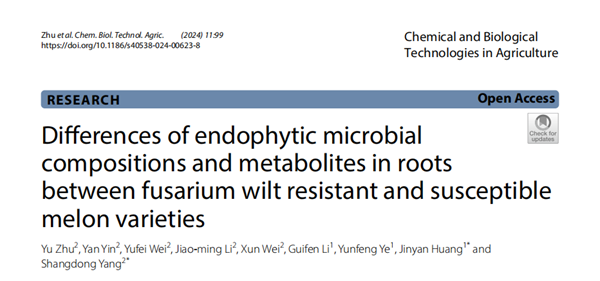 园艺所科技人员在《Chemical and Biological Technologies in Agriculture》上发表甜瓜研究论文